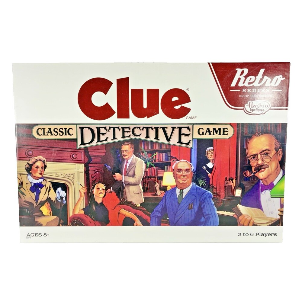 Hasbro CLUE Classic Detective Game Retro Series 1986 Edition Board Game Complete